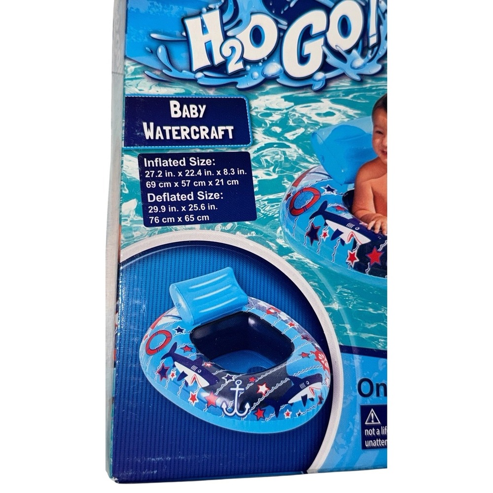 Baby Watercraft Pool Float Inflatable Blue Shark Age 0-1 New Sealed - Picture 2 of 5